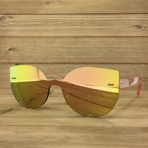 O2 Eyewear 7076 One Piece Rimless Sunglasses(RG)